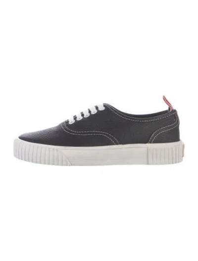 Pre-owned Thom Browne Leather Mesh Accents Sneakers In Blue/white