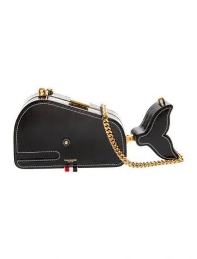 Pre-owned Thom Browne Leather Minaudière In Black