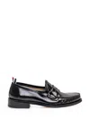 Thom Browne Varsity Patent-leather Penny Loafers In Black