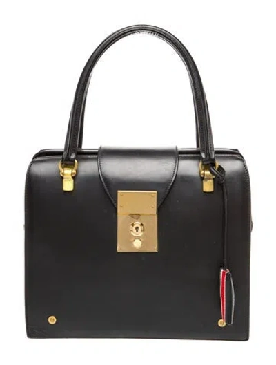 Pre-owned Thom Browne Leather Mrs. Thom Medium In Black