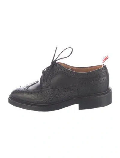 Pre-owned Thom Browne Leather Oxfords In Black