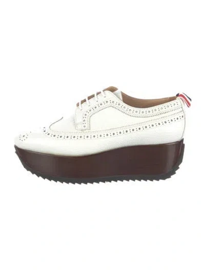 Pre-owned Thom Browne Leather Oxfords In White
