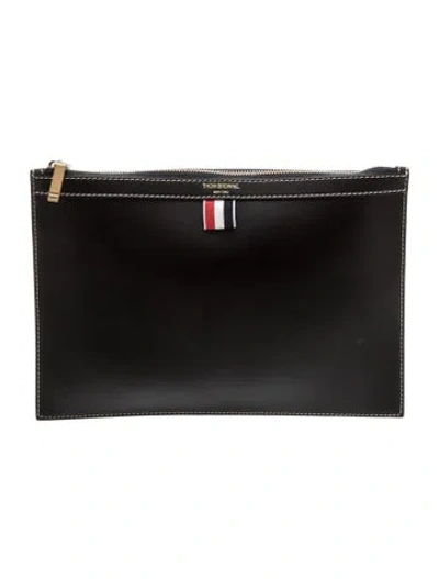 Pre-owned Thom Browne Leather Portfolio In Black