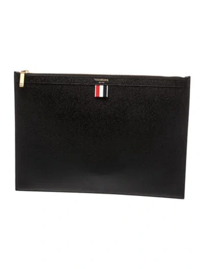Pre-owned Thom Browne Leather Portfolio In Black