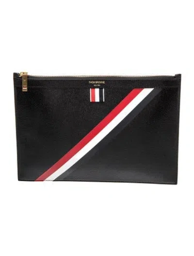 Pre-owned Thom Browne Leather Portfolio In Black