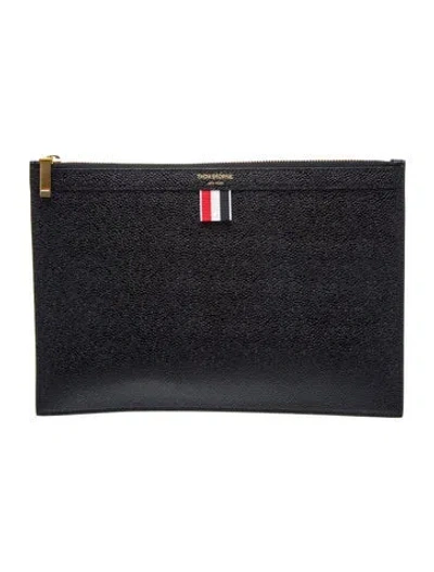 Pre-owned Thom Browne Leather Portfolio In Black
