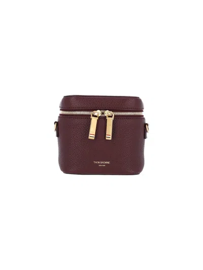 Thom Browne Leather Pouch In Red