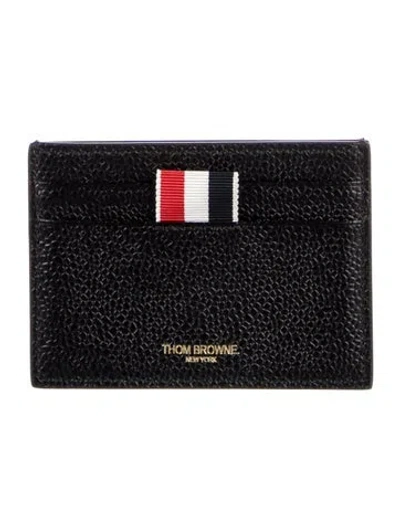 Pre-owned Thom Browne Leather Printed Card Holder In Black