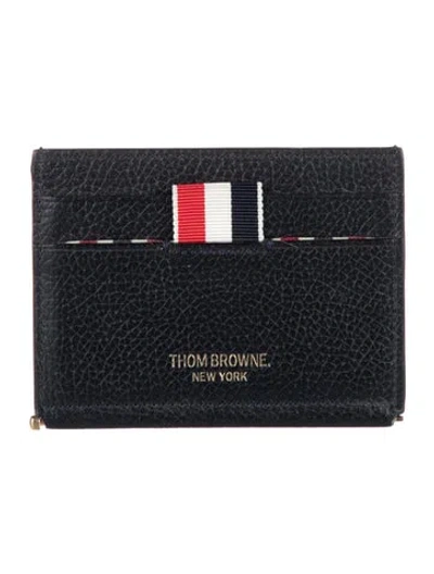 Pre-owned Thom Browne Leather Printed Card Holder In Blue