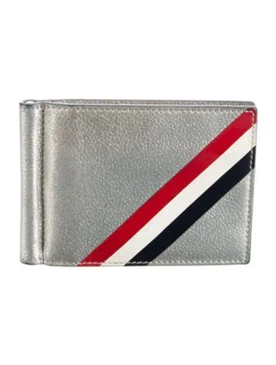 Pre-owned Thom Browne Leather Printed Wristlet