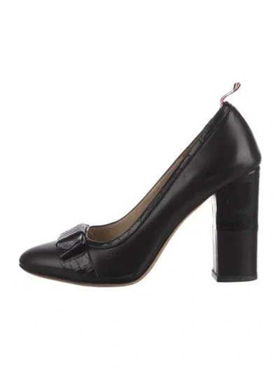 Pre-owned Thom Browne Leather Pumps In Black