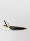 Thom Browne Leather Pumps With Glossy Finish And Kitten Heel