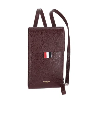 Thom Browne Leather Shoulder Bag In Brown