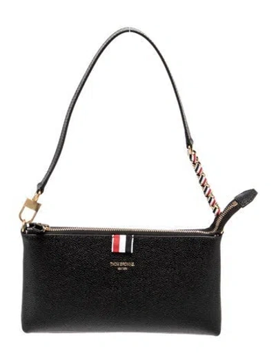 Pre-owned Thom Browne Leather Shoulder Bag W/ Tags In Black