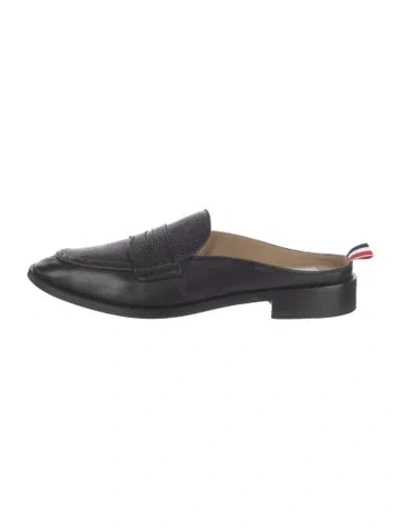 Pre-owned Thom Browne Leather Slippers In Blue