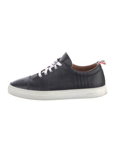 Pre-owned Thom Browne Leather Sneakers In Blue