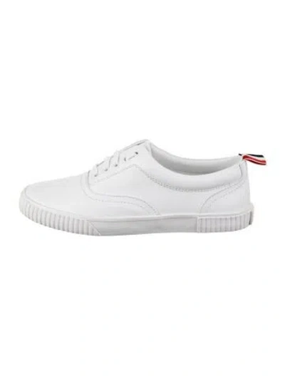 Pre-owned Thom Browne Leather Sneakers In Silver