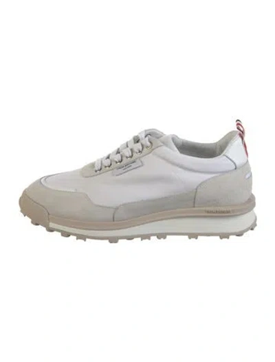 Pre-owned Thom Browne Leather Sneakers In White