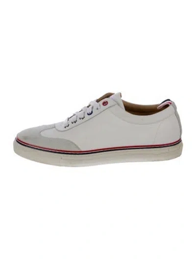Pre-owned Thom Browne Leather Sneakers In White