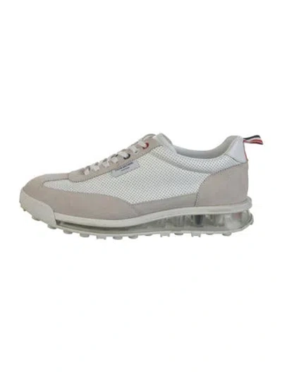 Pre-owned Thom Browne Leather Sneakers In White