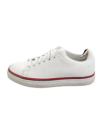 Pre-owned Thom Browne Leather Sneakers In White