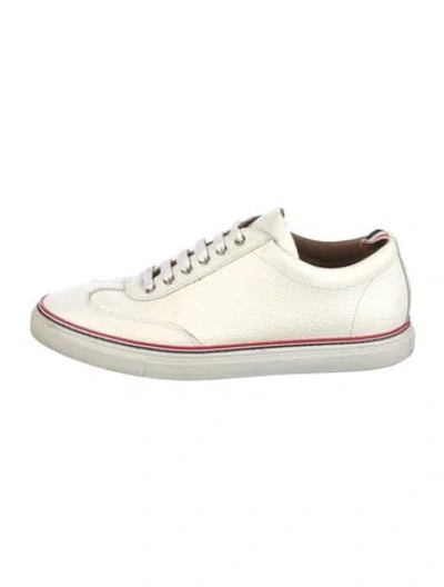 Pre-owned Thom Browne Leather Sneakers In White