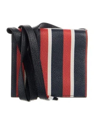 Pre-owned Thom Browne Leather Striped Wallet In Multi