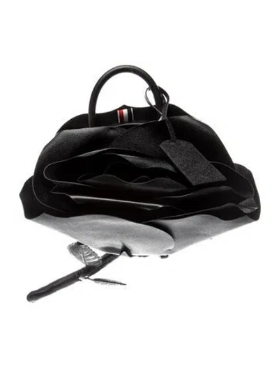 Pre-owned Thom Browne Leather Top Handle Bag In Black