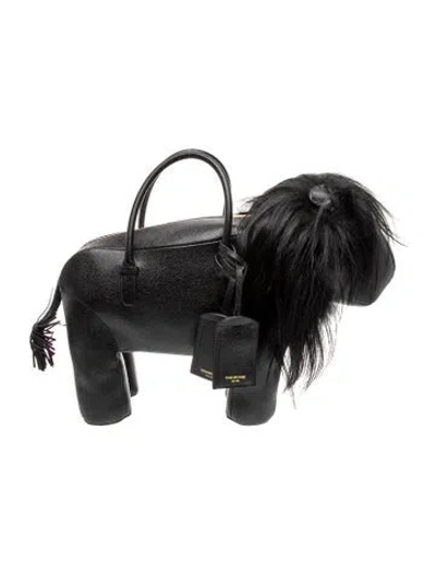 Pre-owned Thom Browne Leather Top Handle Bag W/ Tags In Black