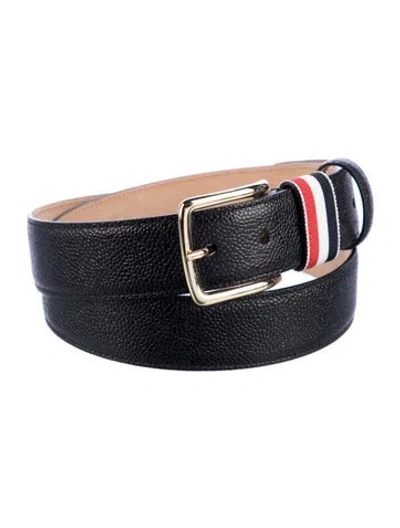 Pre-owned Thom Browne Leather Waist Belt In Black
