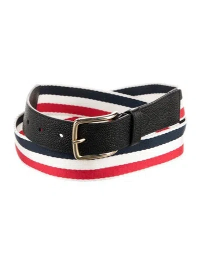 Pre-owned Thom Browne Leather Waist Belt In Black