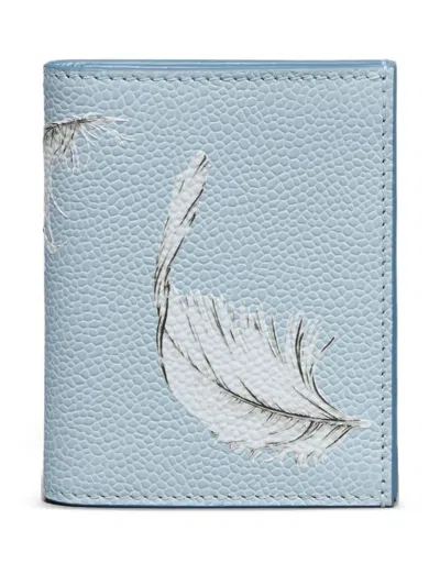 Thom Browne Leather Wallet In Blue
