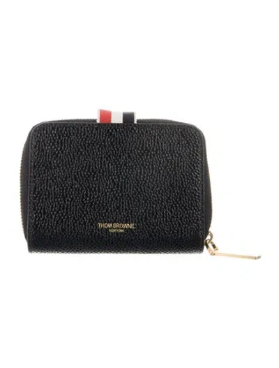 Pre-owned Thom Browne Leather Wallet In Black
