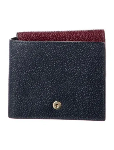 Pre-owned Thom Browne Leather Wallet In Blue