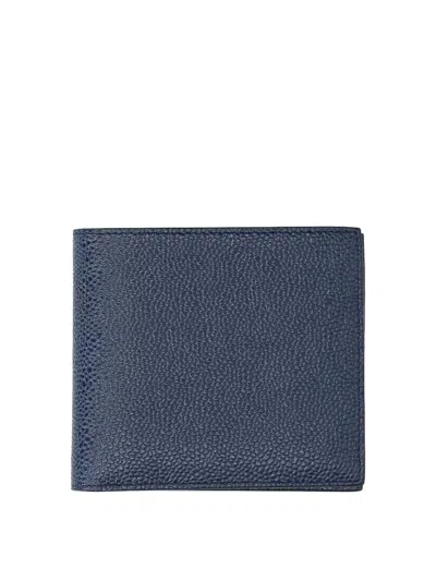 Thom Browne Leather Wallet In Blue