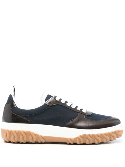 Thom Browne Letterman Panelled Sneakers In Black