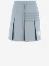 Thom Browne Mini Skirt With Iconic Stripe Detail In Light Blue
