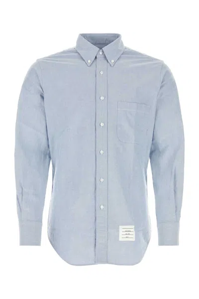 Thom Browne Light Blue Cotton Oxford Grosgrain Placket Shirt
