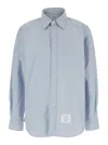 Thom Browne Light Blue Shirt With Button-down Collar And Striped Rwb Detail On The Rear In Cotton Ma In Multicolor