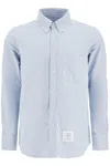 Thom Browne Straight-fit Shirt With Button-down Collar In Blue