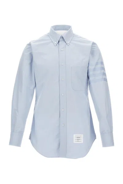 Thom Browne Light Blue Shirt With Pointed Collar And Front Button Closure