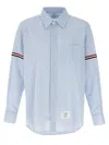 Thom Browne Shirt Striped Collar Button-down In Light Blue