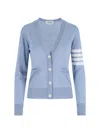 Thom Browne Virgin Wool Cardigan 4-bar In Blue