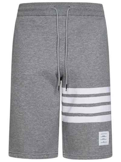 Thom Browne Light Gray Loopback Cotton Sweatshorts In Grey