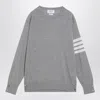 Thom Browne Merino Wool Sweater Button Detail In Gray