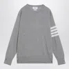 Thom Browne Merino Wool Sweater Button Detail In Gray