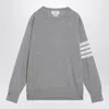Thom Browne Merino Wool Sweater Button Detail In Gray