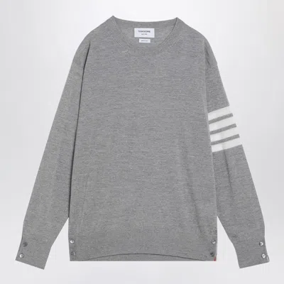 THOM BROWNE THOM BROWNE  LIGHT GRAY MERINO WOOL SWEATER