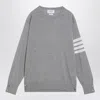 Thom Browne Merino Wool Sweater Button Detail In Gray