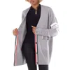 Thom Browne Light Grey 4-bar Exaggerated Fit V-neck Cardigan In Multi